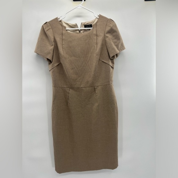 Tahari Levine brown sheath dress short sleeve size 12 - Picture 1 of 11